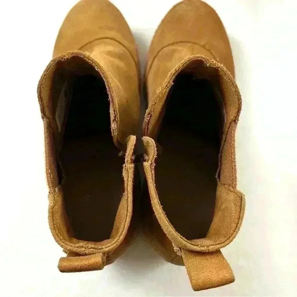 Tom’s Brown Suede Bohemian Almond Toe Zip Comfort Walking Wedge Booties (6) - Picture 10 of 12